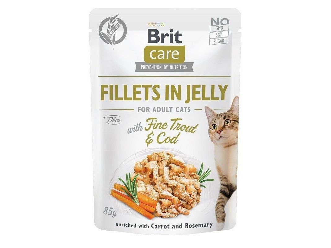 Brit Care Fillets In Jelly Flavour Box - Nassfutter Für Katzen - 12 X 85G