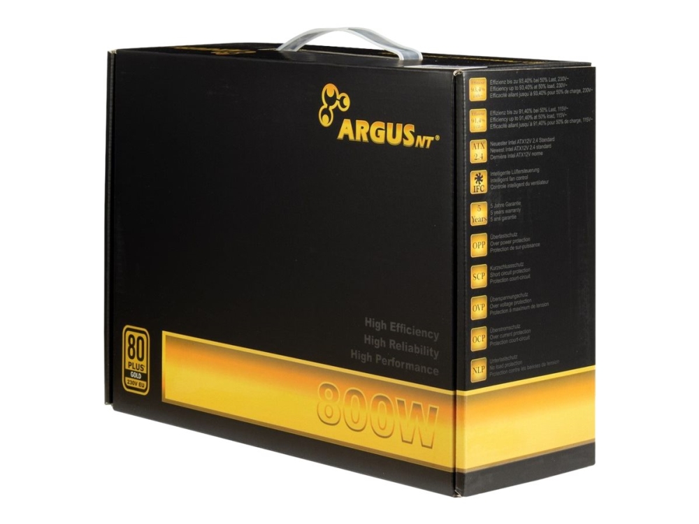 Argus GPS-800 - Nätaggregat (intern) - ATX12V 2.4 - 80 PLUS Gold - AC 100/240 V - 800 Watt | Datortillbehör - Laddare & Batterier - Dator/Server nätaggregat | GameStuff