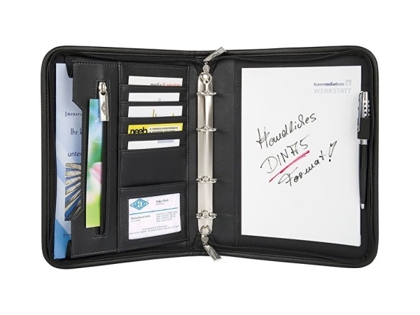 Wedo 58 5101, Läder, Nylon, Svart, A5, 2 fickor, Visitkort, 263 mm | Arkivering - Presentationsmappar och omslag - Övriga | GameStuff