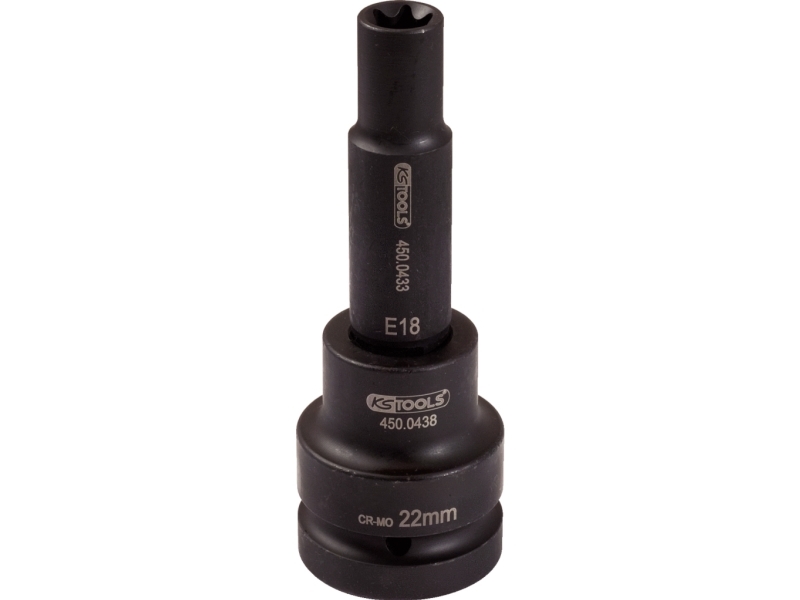 Ks Tools 450.0452, Buchse, 3/4", 1 Kopf/Köpfe, E20, Chrom-Molybdän-Stahl, Chrom