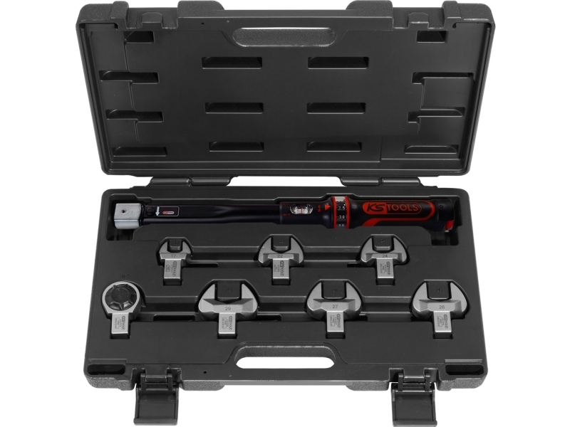 Ks Tools Ergotorque, Sæt, Adapter Med Åben Ende, Stål, Krom, 17,22,24,26,27,29 Mm, 2,4 Kg