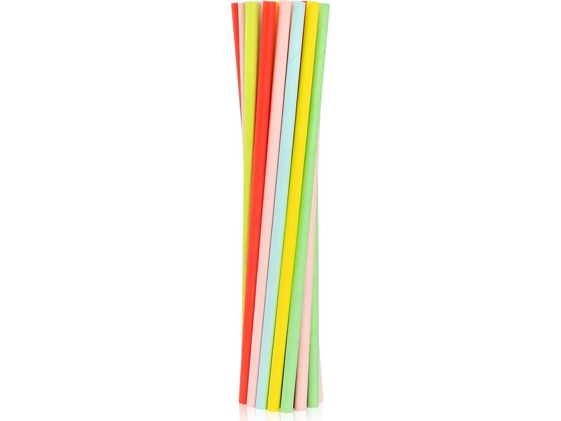 GoDan papir sugerør Fluor MIX 6x197 mm 24 stk