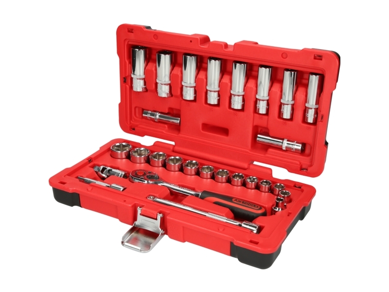 Ks Tools 958.0627, Topnøglesæt, 3/8", 27 Hoved(Er), Krom-Vanadium-Stål, 2,64 Kg