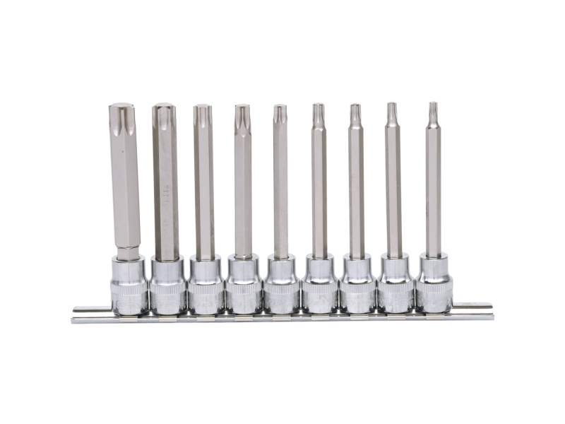 Ks Tools 918.1550, 9 Stk, Torx, T20,T25,T27,T30,T40,T45,T50,T55,T60, Krom-Vanadium-Stål, 650 G