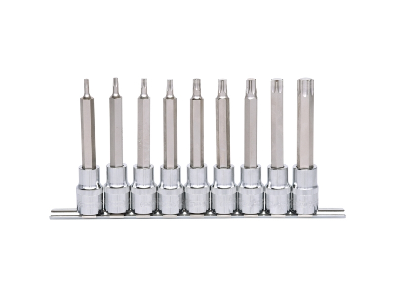 Ks Tools 918.1317, Topnøglesæt, 1/2", Metric, 9 Hoved(Er), T20,T25,T27,T30,T40,T45,T50,T55,T60, Krom-Vanadium-Stål