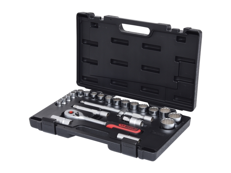 Ks Tools 911.1595, Topnøglesæt, 1/2", 24 Hoved(Er), Krom-Vanadium-Stål, 3 Kg