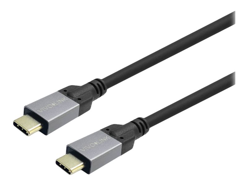 VivoLink - USB-kabel - 24 USB-C (han) til 24 pin USB-C (han) - USB Gen 1 - 5 - 20 V - 5 A - 3 m - USB Power Delivery (100 W), 4K60 Hz support - sort