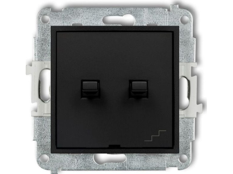 Karlik MINI dubbel trappbrytare i amerikansk stil matt svart 12MWPUS-33 | N - A | GameStuff