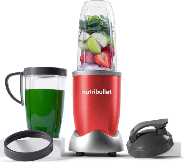 Nutribullet Nb907r, Kochmixer, 0,9 L, Eis-Crusher, 900 W, Rot, Silber
