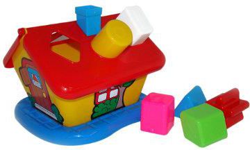 Spielplatzhaus Mit Bausteinen 21,5X20x18,5Cm Ass.