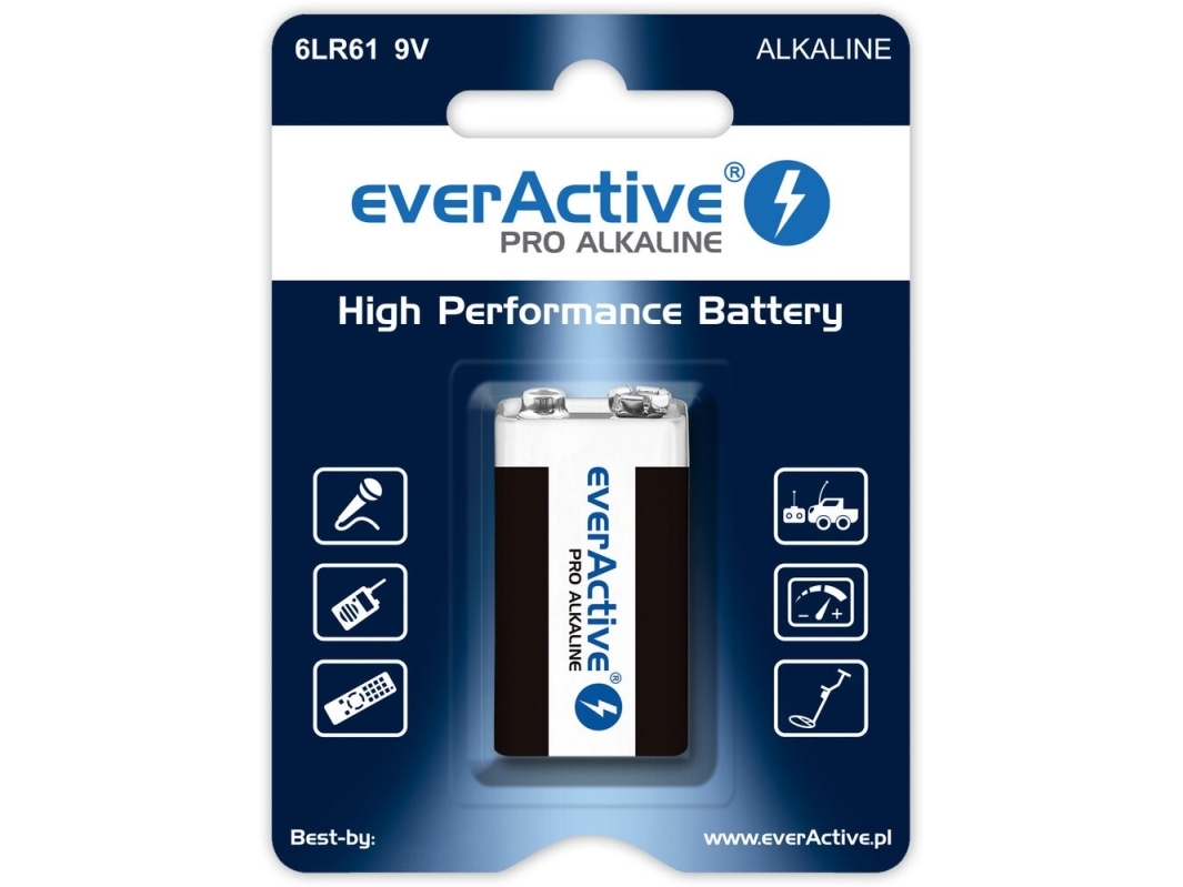 Alkalinebatteri 6LR61 9V (R9*) everActive Pro | EL Artiklar - Batteri - Uppladdningsbara batterier | GameStuff