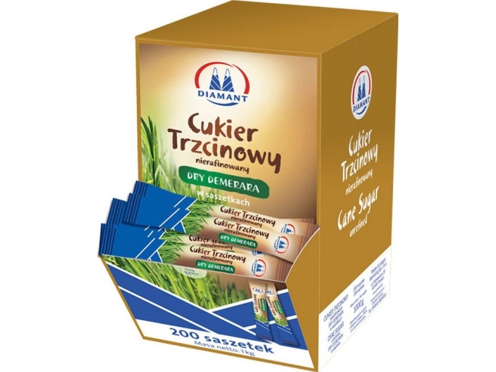 Diamant DIAMAT ruokosokeri, annospusseissa, 200 vnt. x 5 g