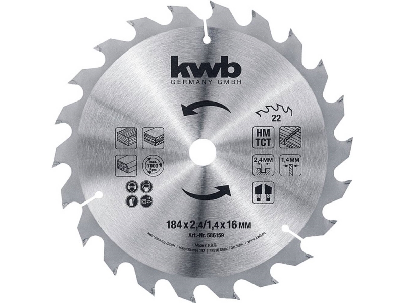 Kwb 586159, Laminat, Mdf, Gipsplade, Plast, Krydsfiner, Blødt Træ, 18,4 Cm, 1,6 Cm, 1,4 Mm, 2,4 Mm, 1 Stk