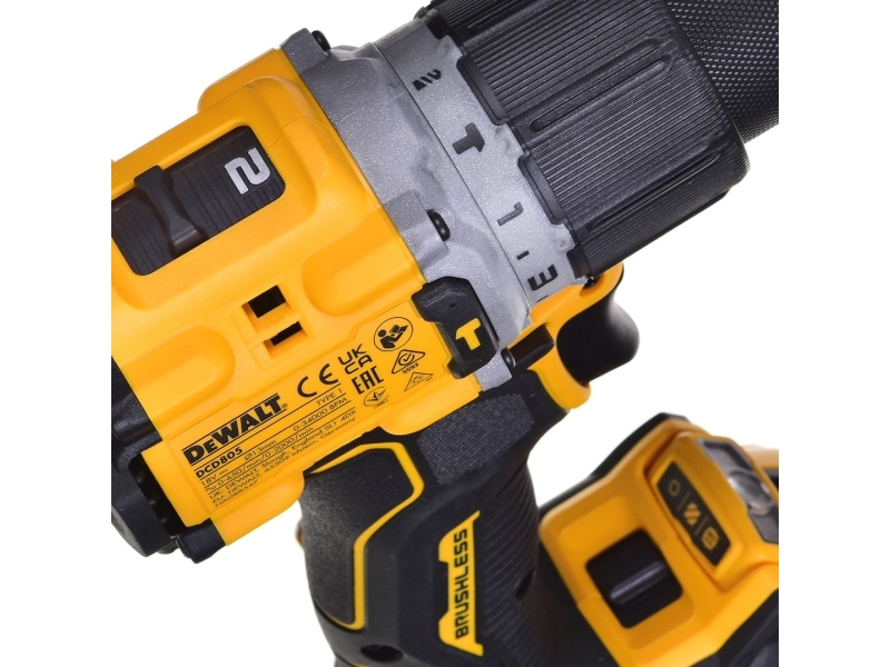 Smūginis gręžtuvas-suktuvas DeWalt DCD805P2T-QW  18 V  2x5,0 Ah akum.