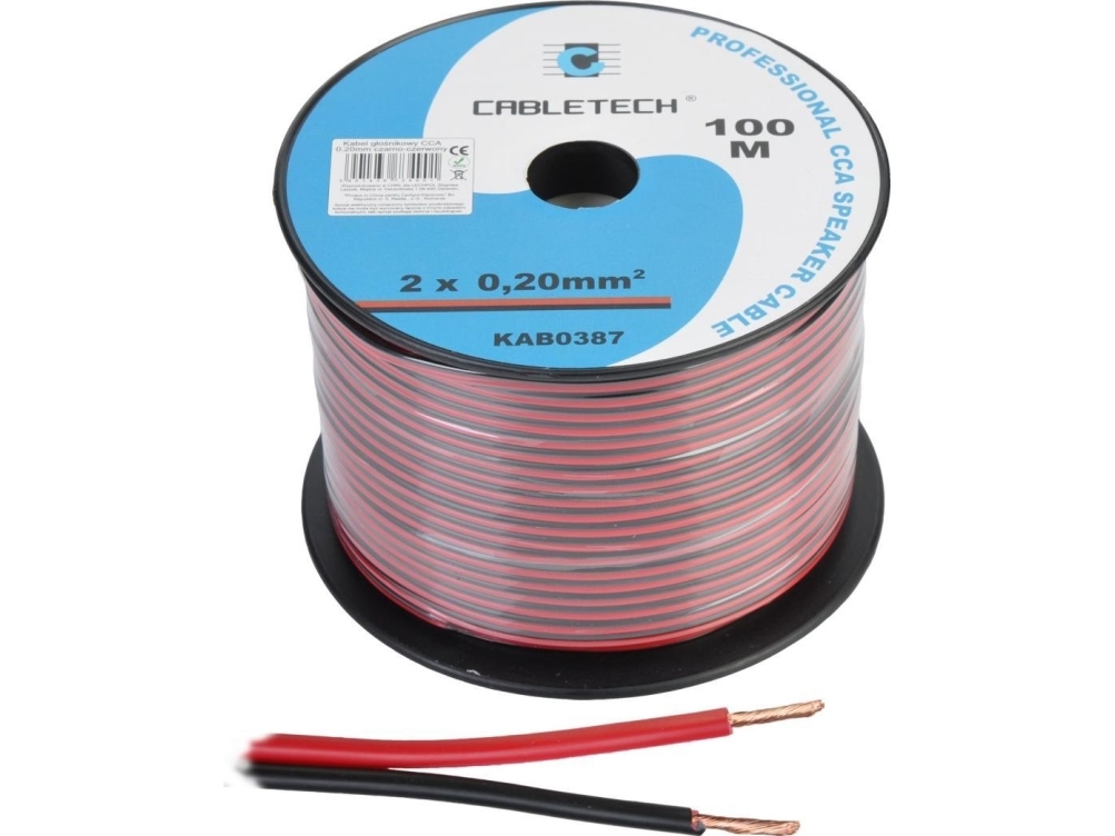 Cabletech Högtalarkabel CCA 0,20mm svart/röd | EL Artiklar - Kablar och ledningar - Telekommunikationsutrustning | GameStuff