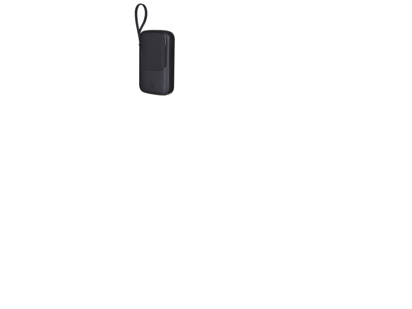 Powerbank Baseus Qpow Pro Z Kablem Lightning, Usb-C, Usb, 10000Mah, 20W (Czarny)