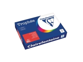 Farvet Papir Trophée, A4, 80G, Rød 8175, Pakke A 500 Ark