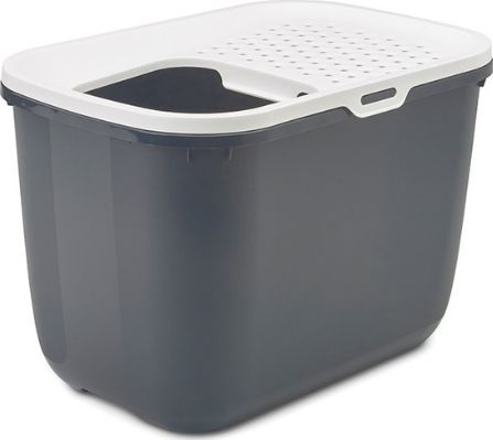 Savic Hop In Katzentoilette, 58,5X39x39,5 Cm, Weiß-Anthrazit