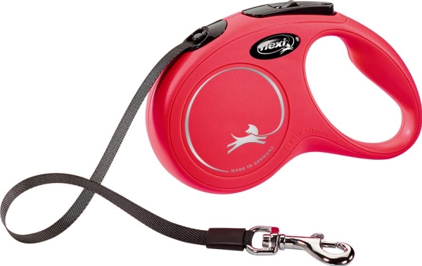Flexi New Classic Bånd S, 5M, 15Kg, Rød
