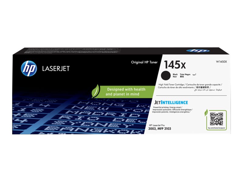 Hp 145X - Højtydende - Sort - Original - Laserjet - Tonerpatron (W1450x) - For Laserjet Pro 3001, 3002, 3003, 3004, M309, Mfp 3101, Mfp 3103, Mfp 310