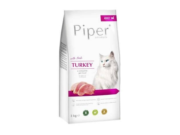 Dolina Noteci Piper Animals With Turkey - Tørfoder Til Kattekillinger - 3 Kg