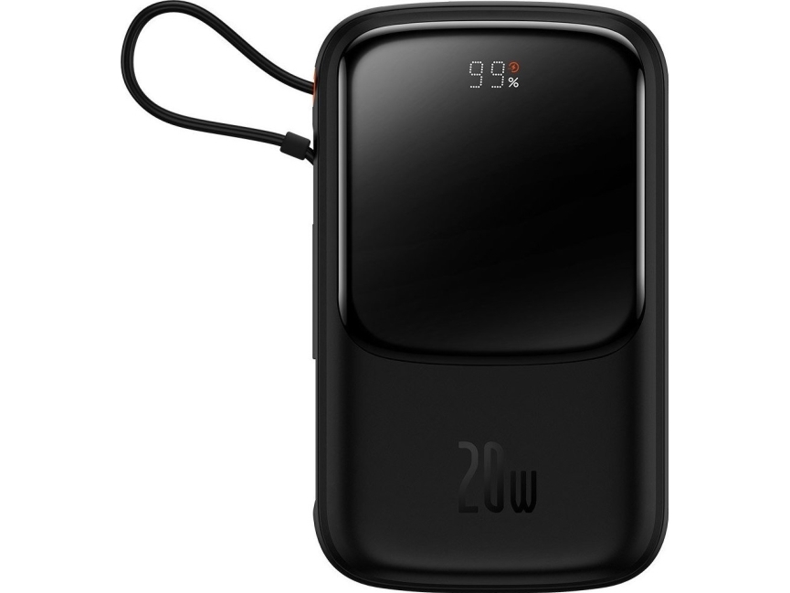 Powerbank Baseus Qpow Pro Z Kablem Lightning, Usb-C, Usb, 10000Mah, 20W (Czarny)