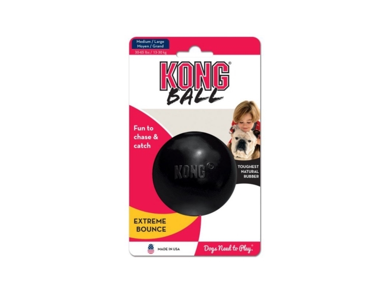 Kong Legetøj Bold Extreme Sort M/L 7,5Cm