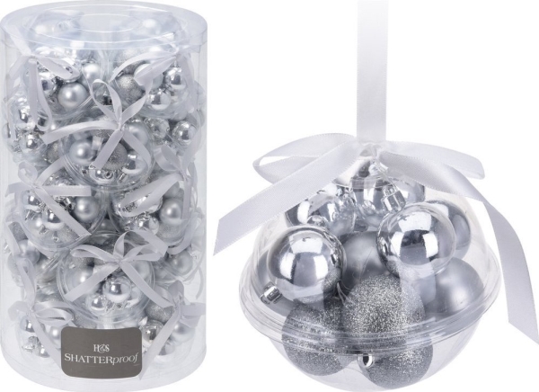 Affek Design Set med 12 kulor 3cm silver | Julen - För julgranen - Julgransdekorationer | GameStuff