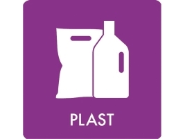 Piktogram, plast, 12x12, lilla | Rengöring - Avfallshantering - Hinkar & tillbehör | GameStuff