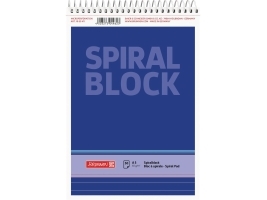 Notesblok, Brunnen Spiral, A5, linjeret, 50 ark, 60 g, blå