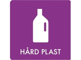 Piktogram, hård plast, 12 x 12 cm, lilla