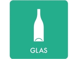 Piktogram, glas, 12 x 12 cm, grøn