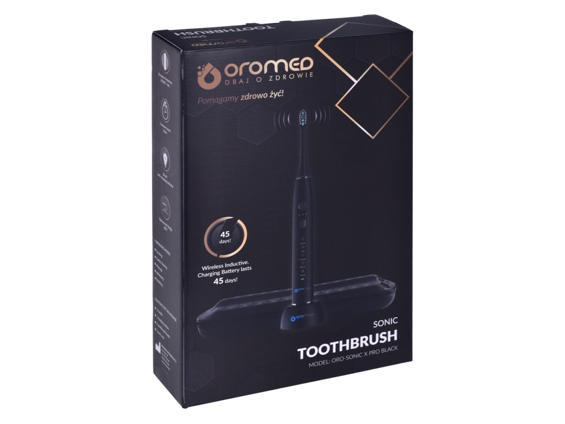 Oromed Oro-Sonic X Pro Schwarze Elektrische Zahnbürste