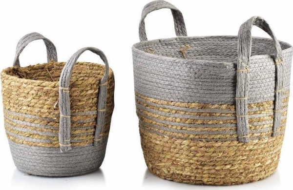 Affek Design BALI SET MED 2 Korgar sjögräs 33x33xH:26/24x24xH:21cm | Bostäder - Lagring | GameStuff