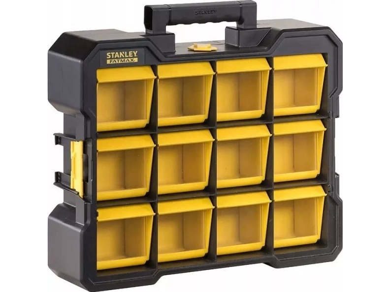 Stanley Fatmax Flip Bin Organizer, Kasten Für Kleinteile, Kunststoff, Polycarbonat (Pc), Schwarz, Gelb, 7 Kg, 450 Mm, 356 Mm