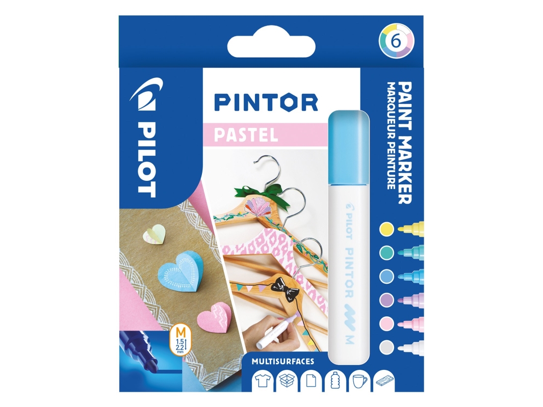Marker Pilot Pintor Pastel Mix Medium 1,4 Mm - Med 6 Stk. Ass. Farver