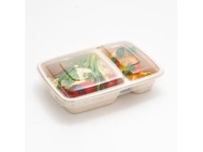 Kunststoffdeckel L230xb160mm Pp Fertig Für Salatschüsseln L230xb160xh15 Mm Bagasse,3 Ps X 50 Stk/Krt