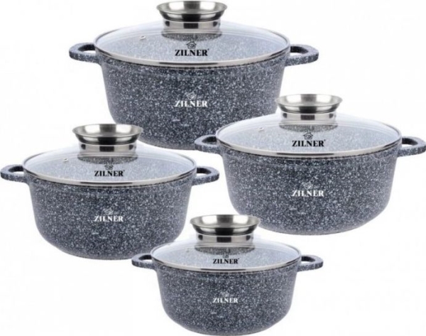 Zilner 4 Marmorpotter 16 / 20 / 22 / 26cm Zilner Zl 8532
