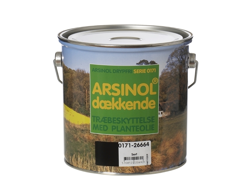 Arsinol Coating Black 2,5L Anstrich, Tixotropes Holzschutzmittel Mit Leinöl Und Zugesetzten Farbpigmenten Mit Hoher Lichtechtheit.
