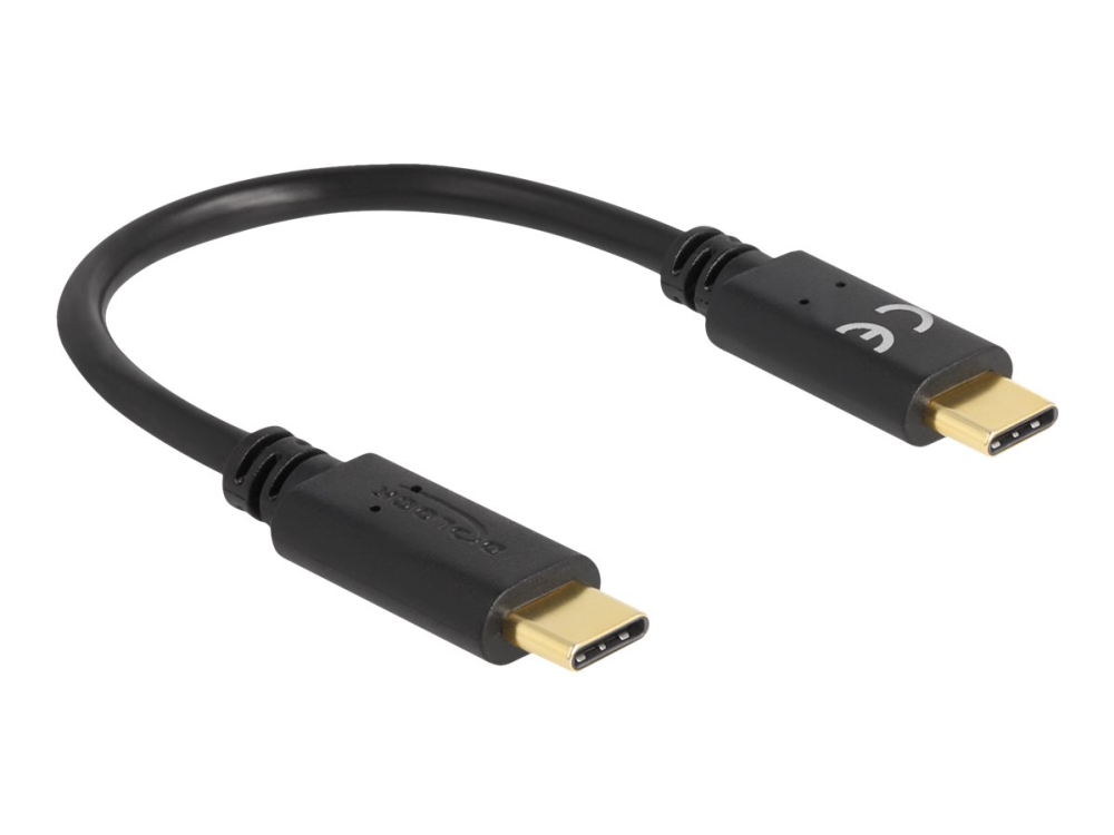 Delock 85356, 0,015 M, Usb C, Usb C, Schwarz