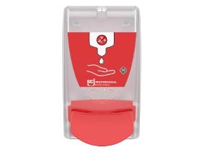 Dispenser Scjp Sanitise Manuel Gennemsigtig/Rød Til 1Ltr Patron,Stk