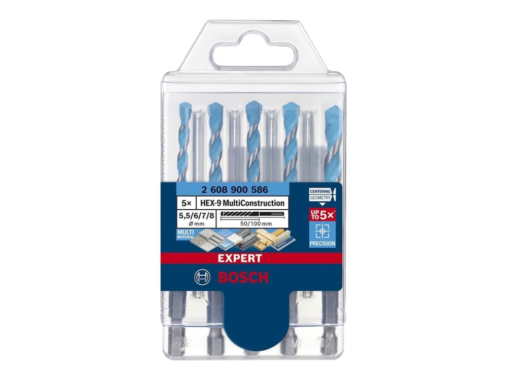 Bosch Borsæt Hex Multiconstruction 5,5-8Mm 5St