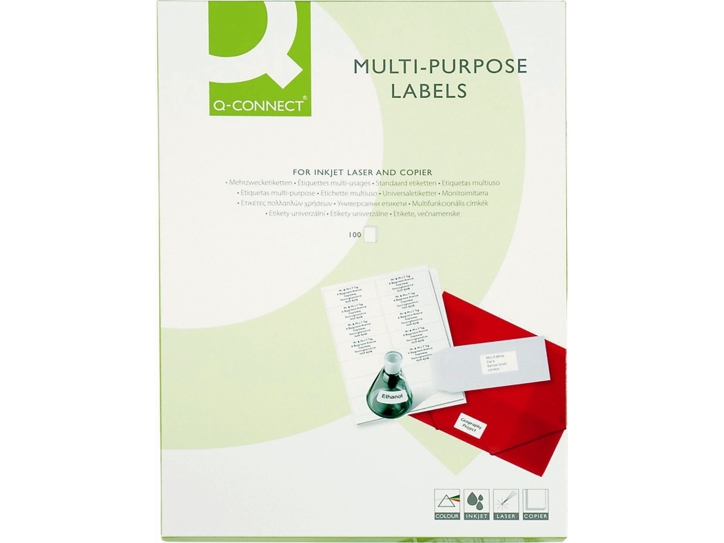 Qconnect Universal Labels Q-Connect A4 White 70X32 (Kf10643)