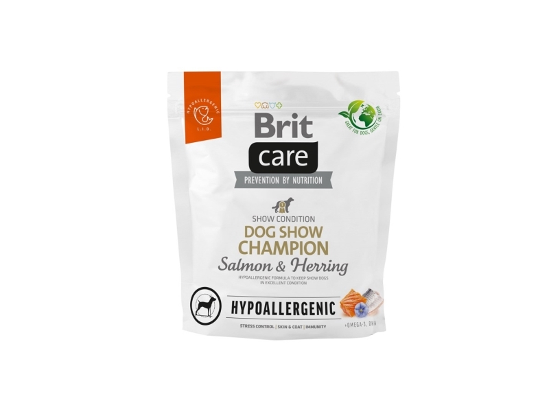 Brit Care Hypoallergenic Adult Dog Show Champion Lachs &Amp Hering - Trockenfutter Für Hunde - 1 Kg