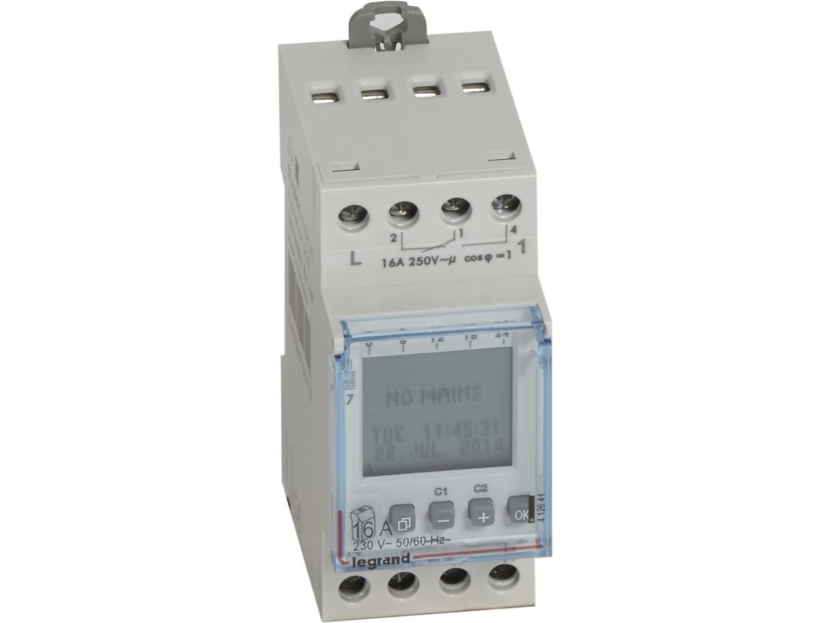 Alpharex d22 digital ugeur 16a 2-skiftekontakter 2m