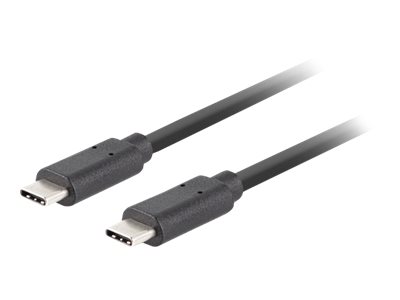 Lanberg - USB-kabel - USB-C (han) til USB-C (han) - USB 3.1 Gen 2 - 20 V - 5 A - 50 cm - USB Power Delivery (100 W), Power Delivery 3.0 support, 4K60 Hz support, op til 10 Gbps datatransferhastighed - sort