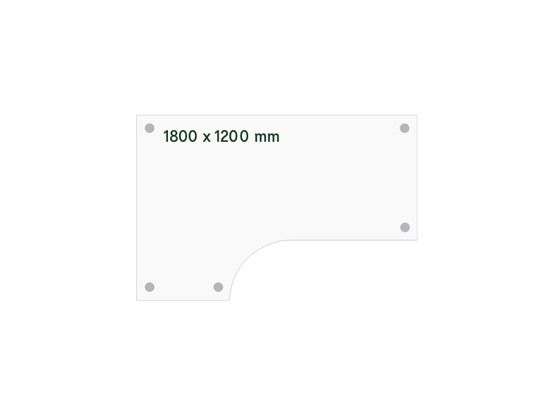 Skrivebord DNA, Antracit 1800x1200 mm Venstre I-ben/Sort