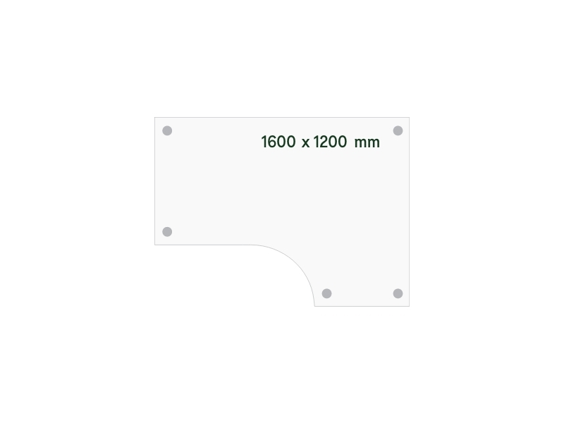 Skrivebord DNA, Lysgrå 1600x1200 mm Højre I-ben/Hvid