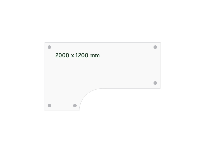 Skrivebord DNA, Lysgrå 2000x1200 mm Venstre I-ben/Hvid