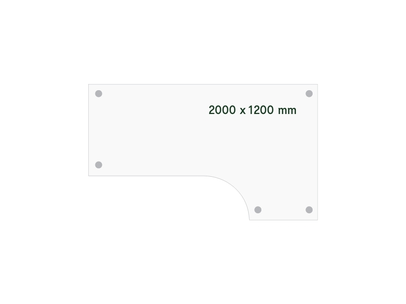 Desk DNA, ljusgrå 2000x1200 mm Höger I-ben/vit | Möbler - Stolar & Stolmattor - Tillbehör | GameStuff